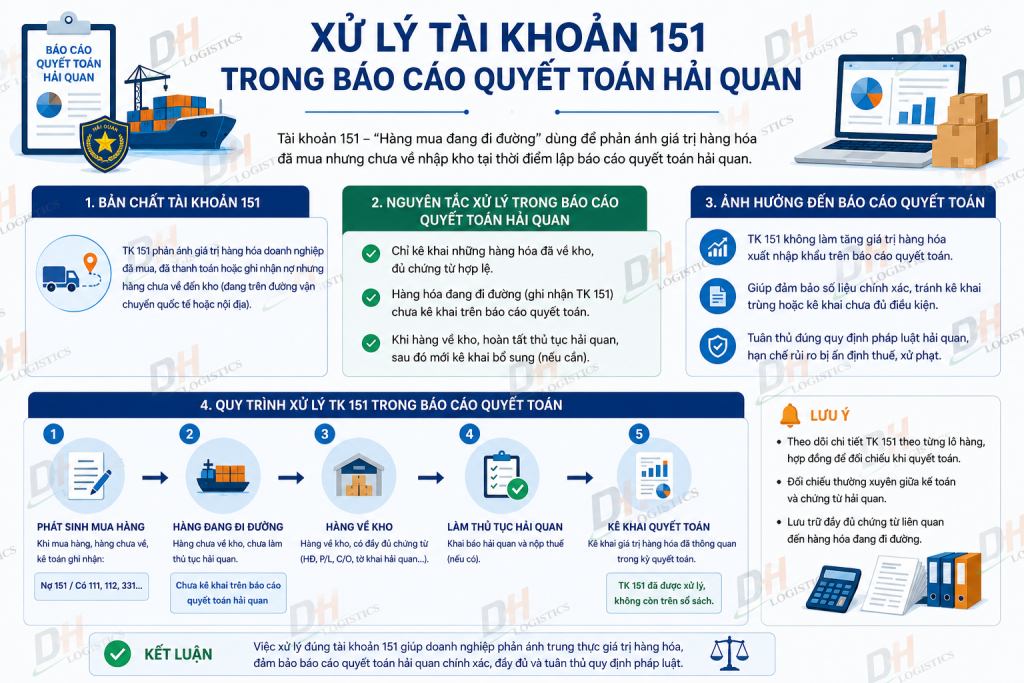 xu ly tai khoan 151 trong bao cao quyet toan HQ